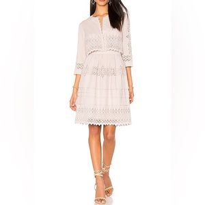 Rebecca Taylor Long Sleeve Adeline Embroidered Dress Size 0